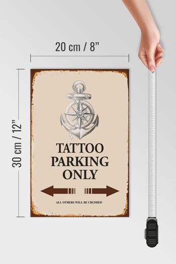 Panneau en bois indiquant 20x30cm Tattoo Parking uniquement tous les autres 4