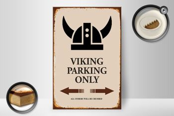 Panneau en bois indiquant 20x30cm Viking Parking uniquement tous les autres 2