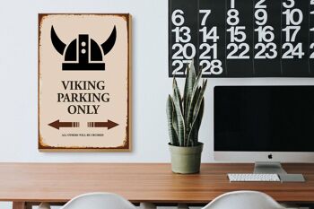 Panneau en bois indiquant 20x30cm Viking Parking uniquement tous les autres 3