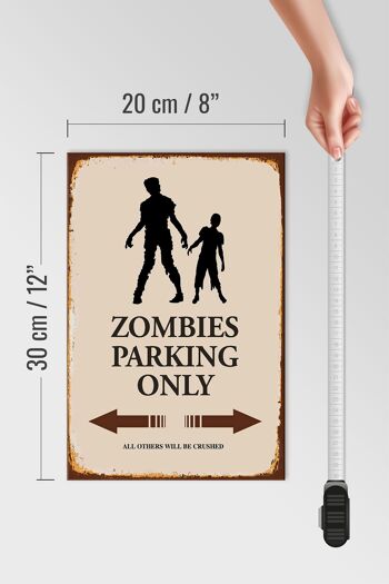 Panneau en bois indiquant 20x30cm Zombies Parking uniquement tous les autres 4