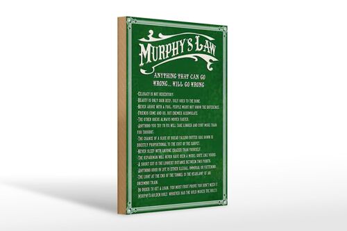 Holzschild Spruch 20x30cm Murphy's Law Anything That Can