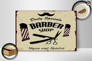 Panneau en bois indiquant 20x30cm Rasage et coupe de cheveux Barbershop 2