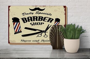 Panneau en bois indiquant 20x30cm Rasage et coupe de cheveux Barbershop 3