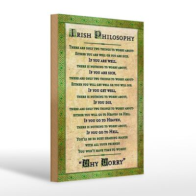 Holzschild Spruch 20x30cm Irish Philosophy there are only