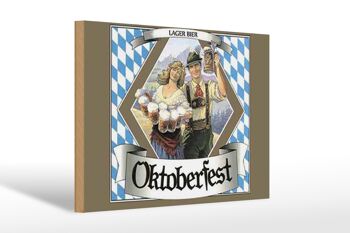 Panneau en bois indiquant 30x20cm Oktoberfest Bière blonde Bavière 1