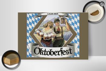 Panneau en bois indiquant 30x20cm Oktoberfest Bière blonde Bavière 2