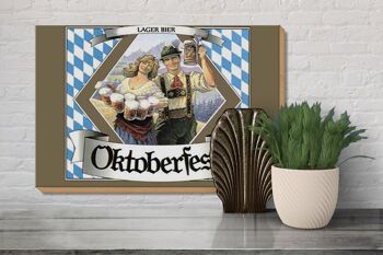 Panneau en bois indiquant 30x20cm Oktoberfest Bière blonde Bavière 3