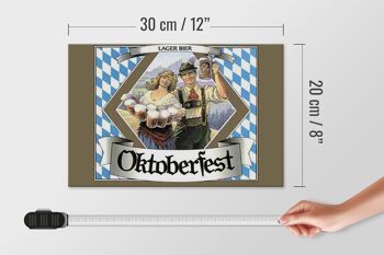 Panneau en bois indiquant 30x20cm Oktoberfest Bière blonde Bavière 4