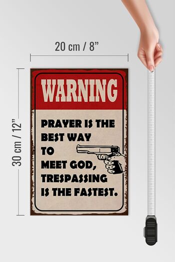 Panneau en bois indiquant que la prière d'avertissement de 20 x 30 cm est le meilleur moyen de 4