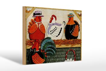 Panneau en bois indiquant 30x20cm Poulet Poules Oeufs Oeufs 1