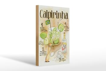 Panneau en bois recette 20x30cm Caipirinha limao dose de cachaca 1