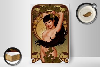 Panneau en bois pin up 20x30cm sexy femme fille lierre piercing 2