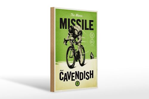 Holzschild Fahrrad 20x30cm the Manx missile Mark Cavendish