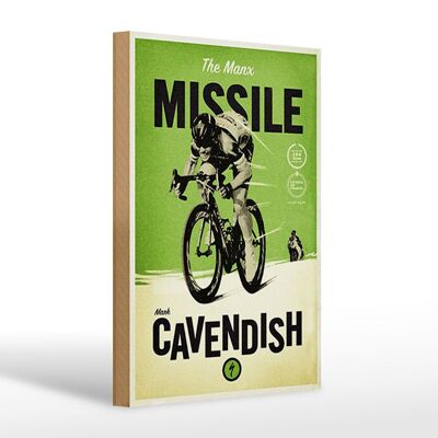 Cartello in legno bicicletta 20x30 cm il missile Manx Mark Cavendish