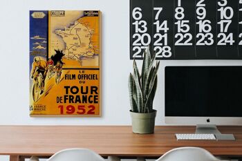 Panneau en bois disant 20x30cm le film vélo Tour France 1952 3