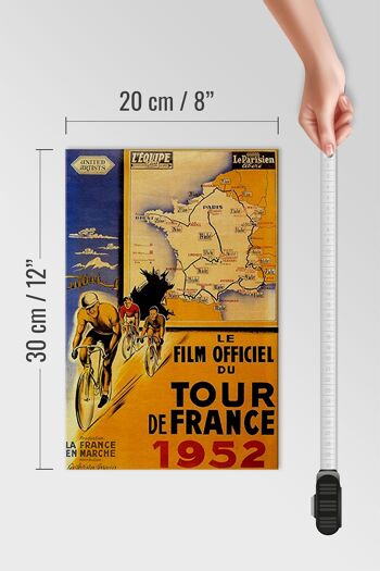 Panneau en bois disant 20x30cm le film vélo Tour France 1952 4