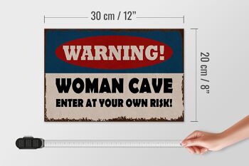 Panneau en bois 30x20cm avertissant les femmes de prendre leurs propres risques 4