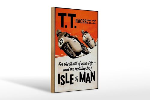 Holzschild Spruch 20x30cm Motorrad TT Races Isle of Man