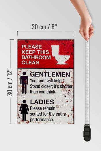 Panneau en bois indiquant 20x30cm Toilettes Messieurs Dames WC 4