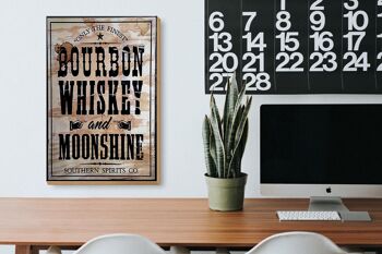 Panneau en bois 20x30cm Bourbon Whisky only thr fine 3