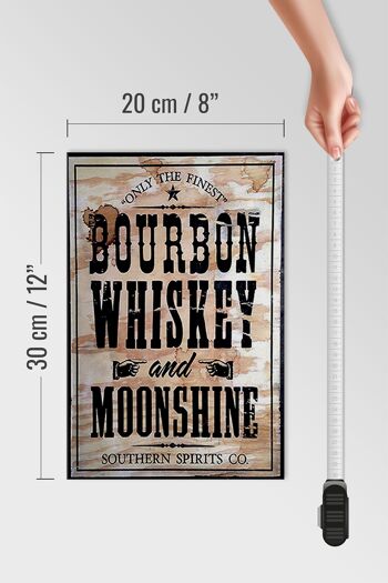 Panneau en bois 20x30cm Bourbon Whisky only thr fine 4