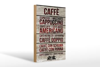 Panneau en bois Caffee 20x30cm Caffe espresso capuccino latte 1