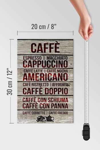 Panneau en bois Caffee 20x30cm Caffe espresso capuccino latte 4