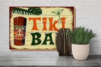 Panneau en bois indiquant 30x20cm TIKI Bar Cocktail 3