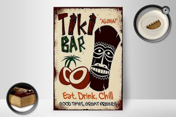 Panneau en bois indiquant 20x30cm TIKI Bar Aloha eat drink chill 2