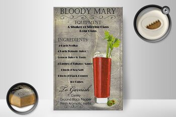 Panneau en bois 20x30cm ingrédient cocktail bloody mary 2