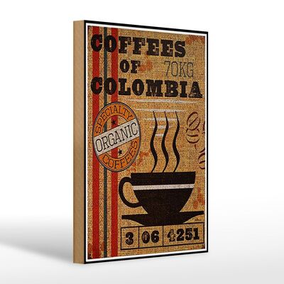 Cartello in legno caffè 20x30 cm caffè colombia caffè biologico