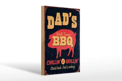 Holzschild Spruch 20x30cm Dad´s world famous BBQ grillin