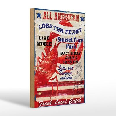 Holzschild Spruch 20x30cm all american lobster feast music