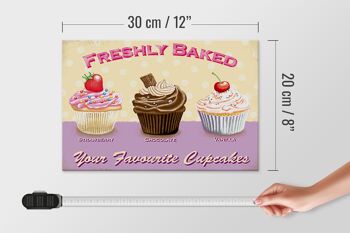 Panneau en bois indiquant 30x20cm, préparez vos cupcakes préférés 4