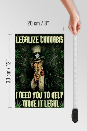 Panneau en bois disant 20x30cm légalisez le cannabis, besoin de votre aide 4