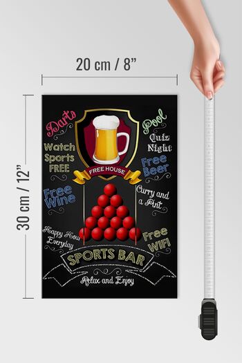 Panneau en bois indiquant 20x30cm bar sportif WIFI gratuit bière gratuite 4