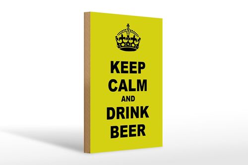 Holzschild Spruch 20x30cm keep calm and drink beer