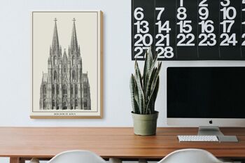 Panneau en bois dessin 20x30cm Cathédrale de Cologne Cathédrale de Cologne 3