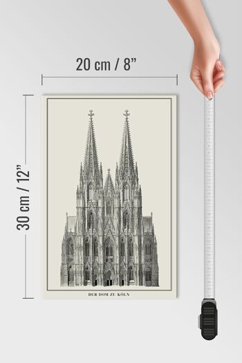 Panneau en bois dessin 20x30cm Cathédrale de Cologne Cathédrale de Cologne 4