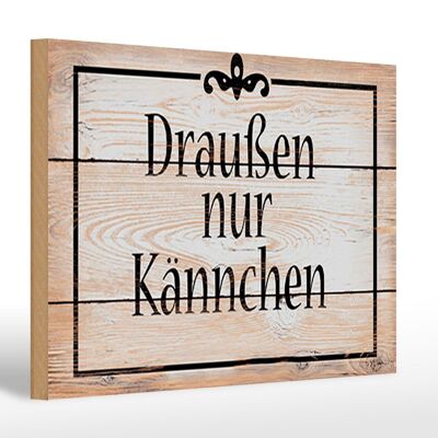 Holzschild Spruch 30x20cm draußen nur Kännchen Kaffee Tee