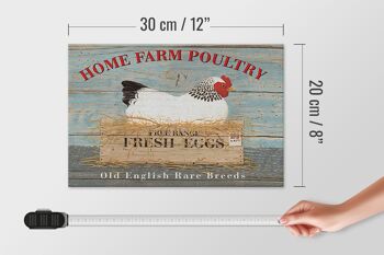 Panneau en bois indiquant 30x20cm Home farm volaille œufs frais 4