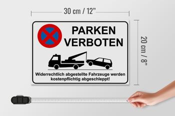 Panneau en bois parking 30x20cm Stationnement interdit illégalement 4