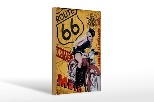 Holzschild Pin Up 20x30cm Route 66 the mother road Motel