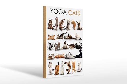 Holzschild Tiere 20x30cm Yoga Cats Katzen Geschenk