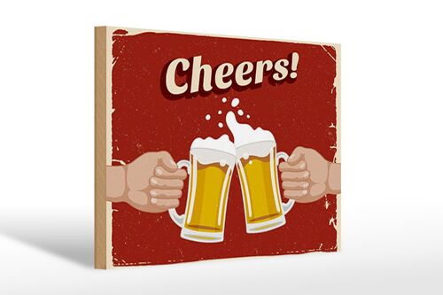 Holzschild 30x20cm Beer Cheers Bier