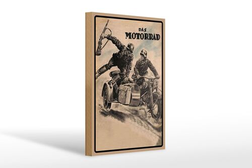 Holzschild Retro 20x30cm das Motorrad Soldaten