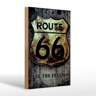 Wooden sign Retro 20x30cm route 66 feel the freedom