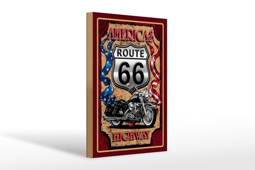 Holzschild Motorrad 20x30cm Americas Route 66 highway