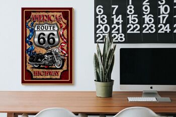 Panneau en bois moto 20x30cm Amériques Route 66 autoroute 3