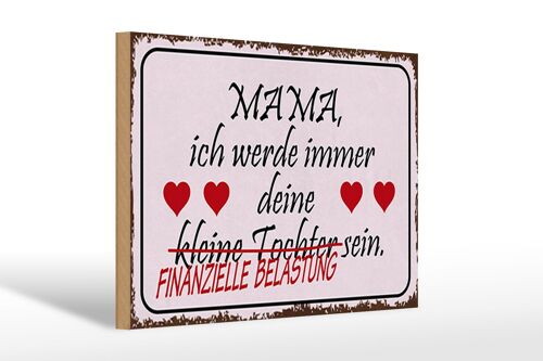 Holzschild Spruch 30x20cm Mama deine Tochter Herzen